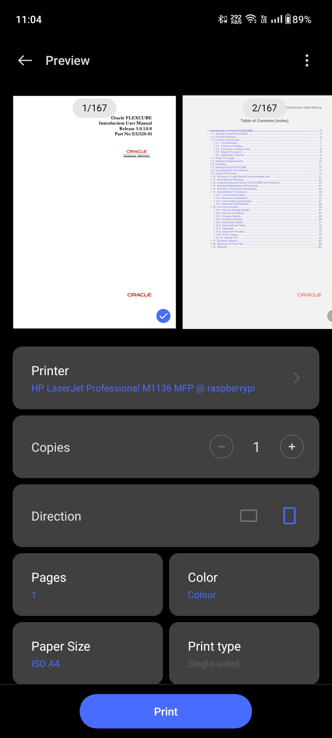 Print documents from phone