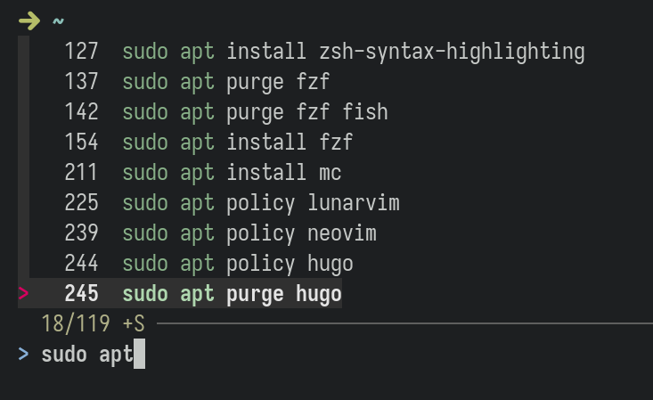 zsh and fzf configuration